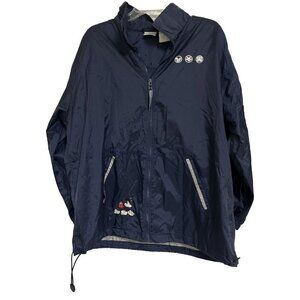 Disney Store Mickey Mouse Vintage 90s Zip Windbreaker Hooded Jacket Size Lrg Y2K